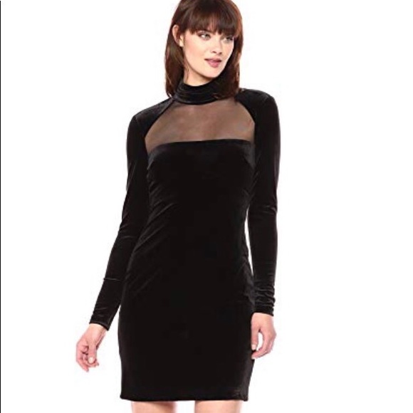 Vera Wang Dresses & Skirts - Vera Wang Black Velvet Mesh Cocktail Dress